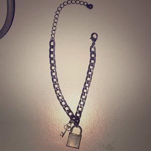 Lock and key chain bracelet